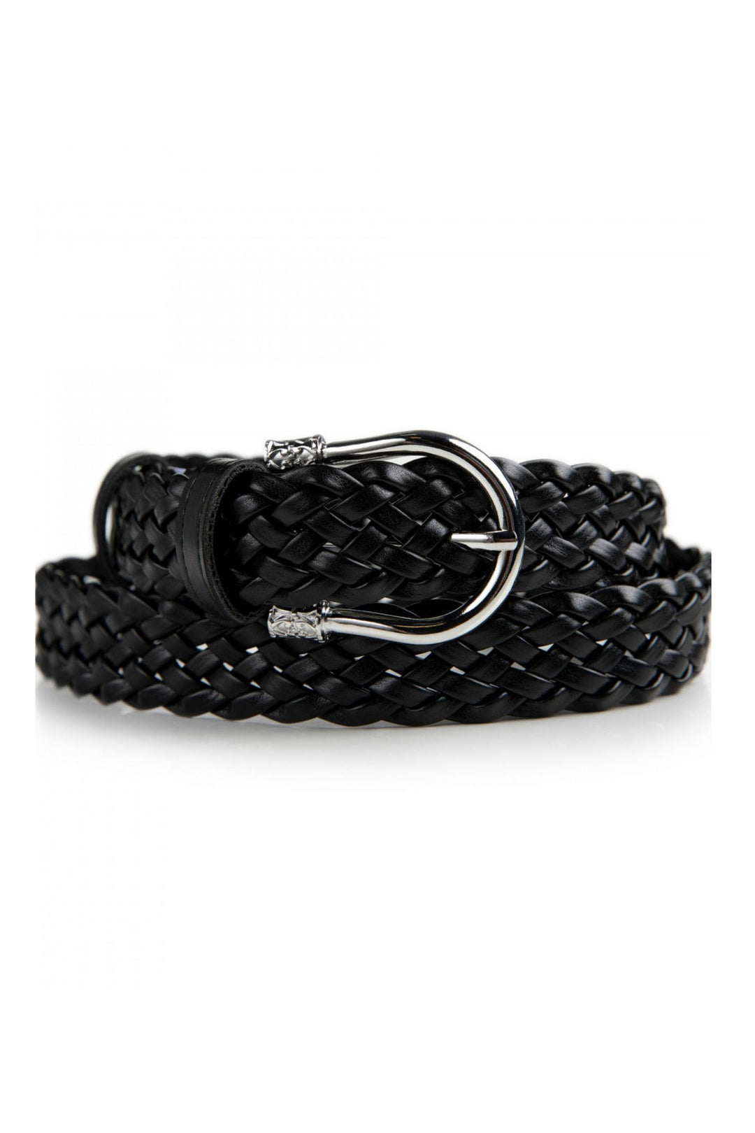 Access Fashion Black Braided Faux Leather Belt