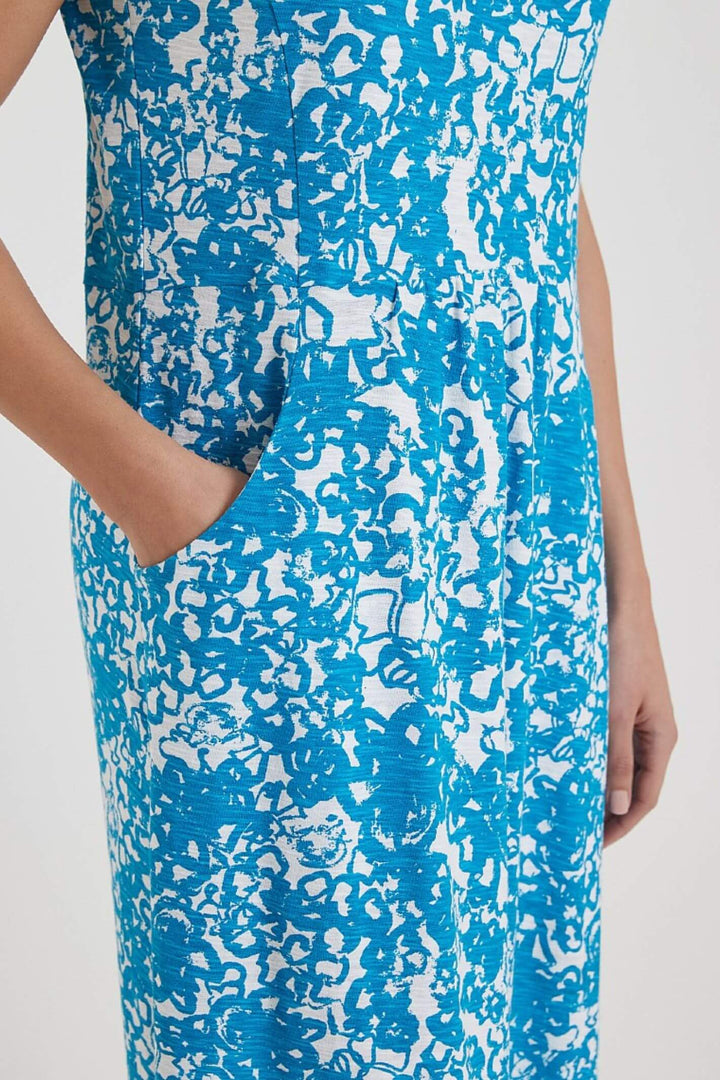 Adini 335093 Blue Scribble Print Ora Maxi Dress