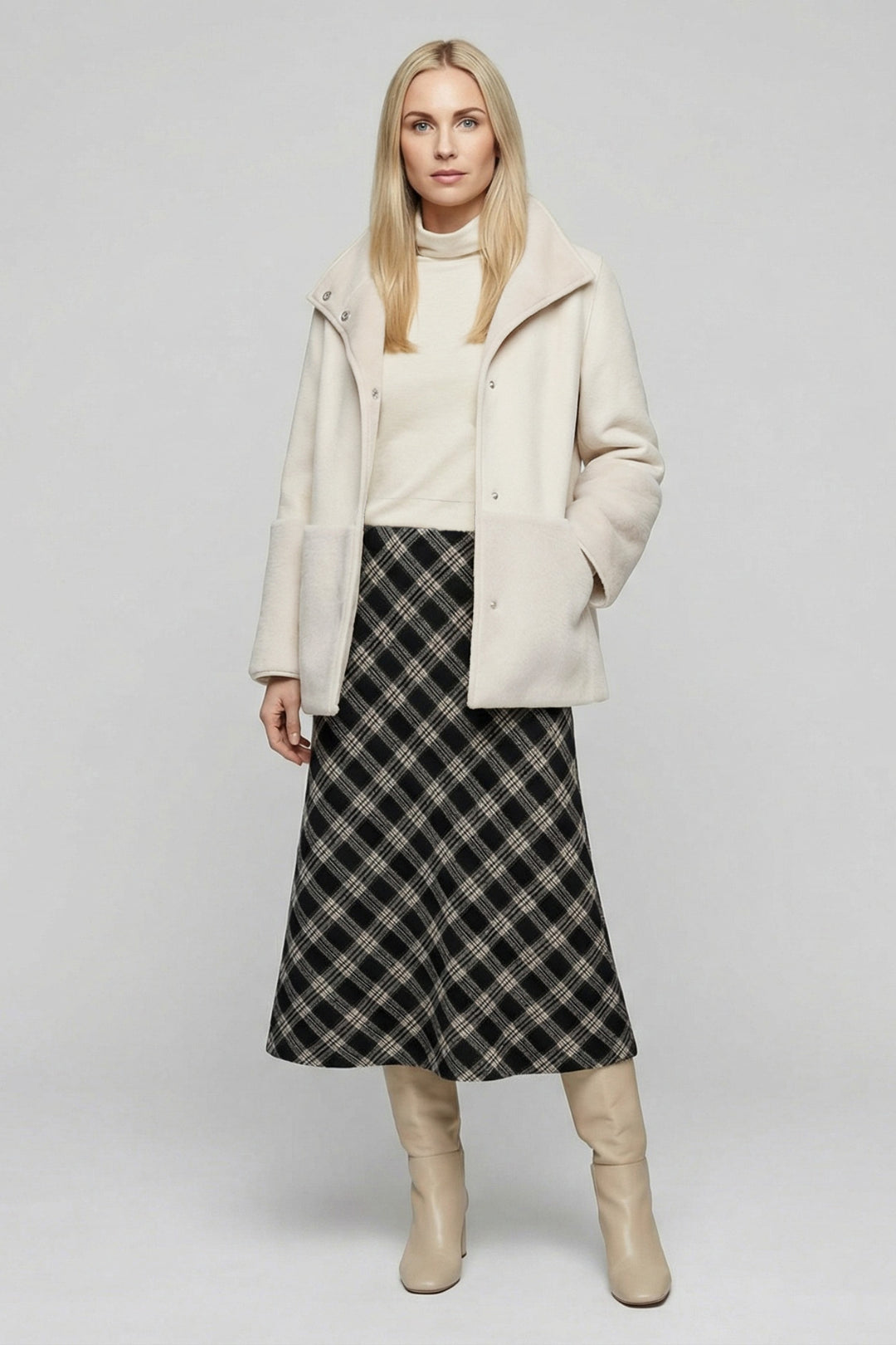 Allison Ivory Reversible Faux Fur Chic Coat 248388