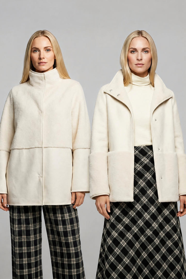 Allison Ivory Reversible Faux Fur Chic Coat 248388