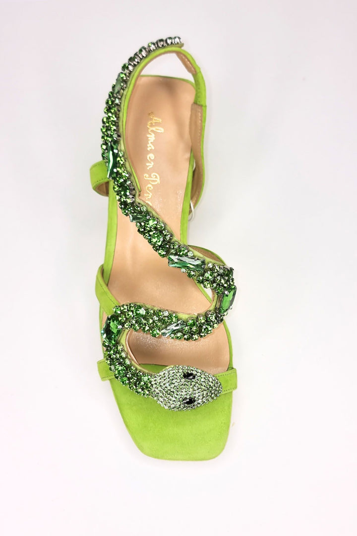 Alma En Pena V23304 Lime Suede Sandals