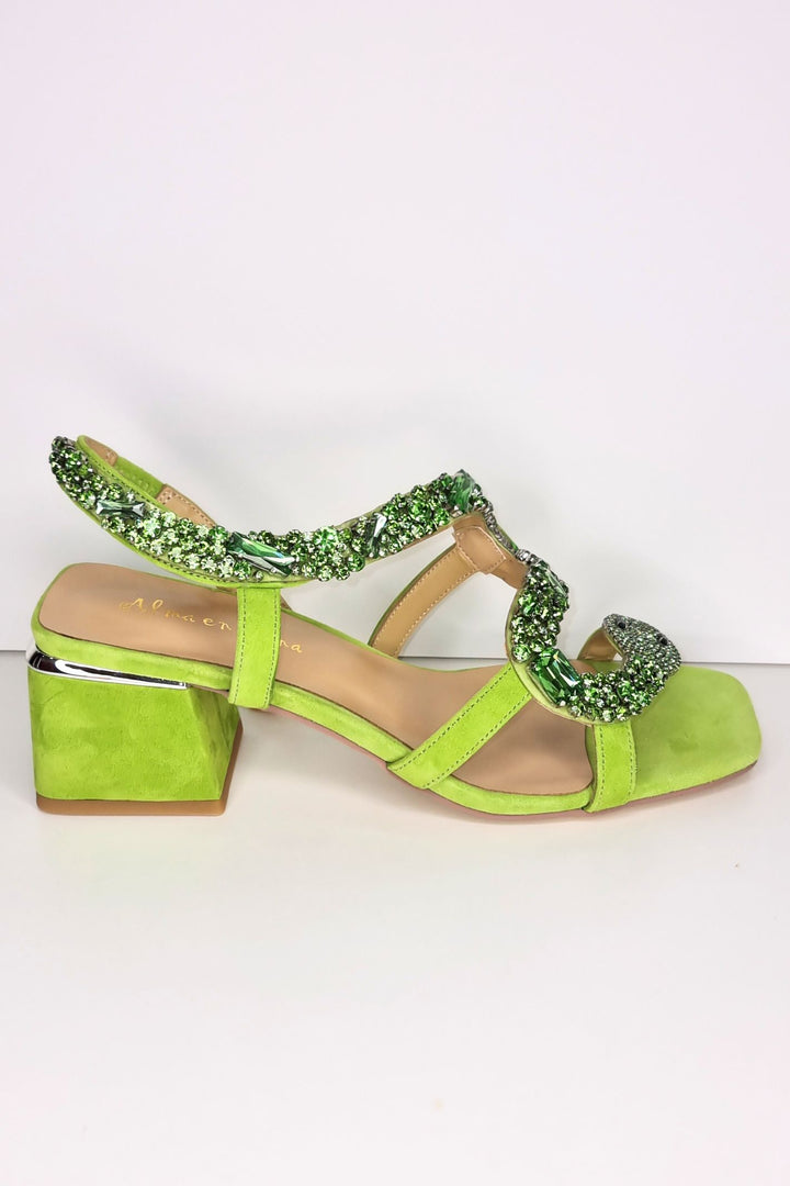 Alma En Pena V23304 Lime Suede Sandals