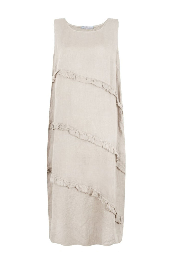 Amazing Woman Beige Nina Linen Midi Dress