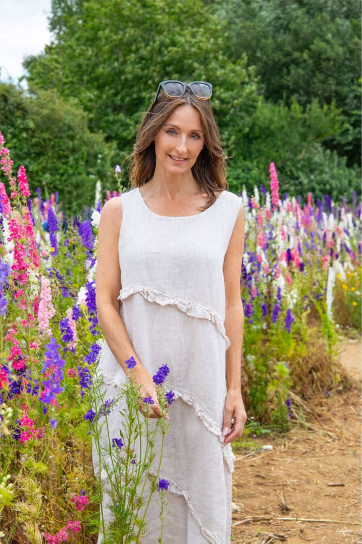 Amazing Woman Beige Nina Linen Midi Dress