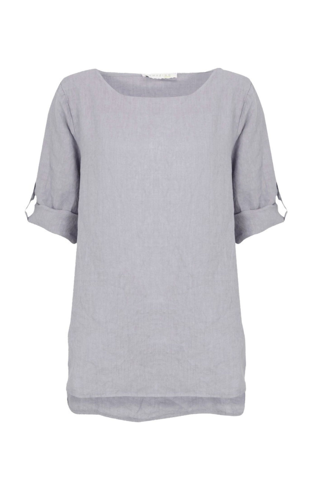 Amazing Woman Light Grey Elena Linen Top