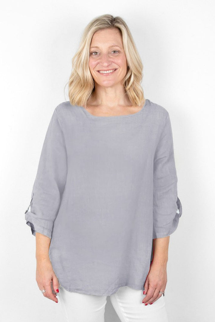 Amazing Woman Light Grey Elena Linen Top