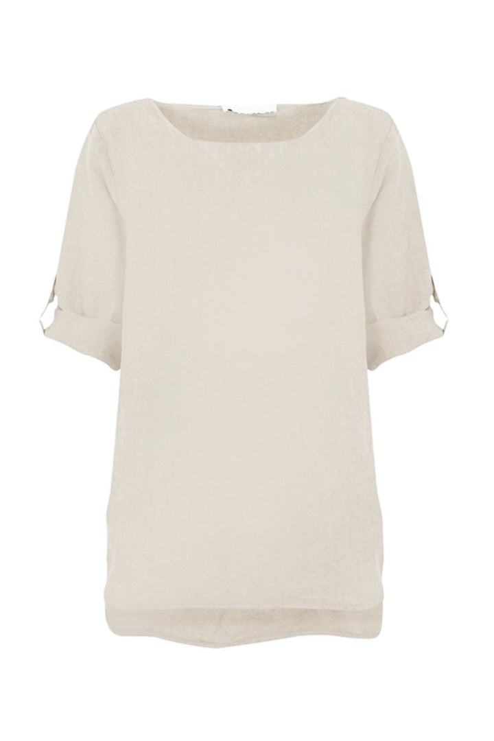 Amazing Woman Stone Elena Linen Top