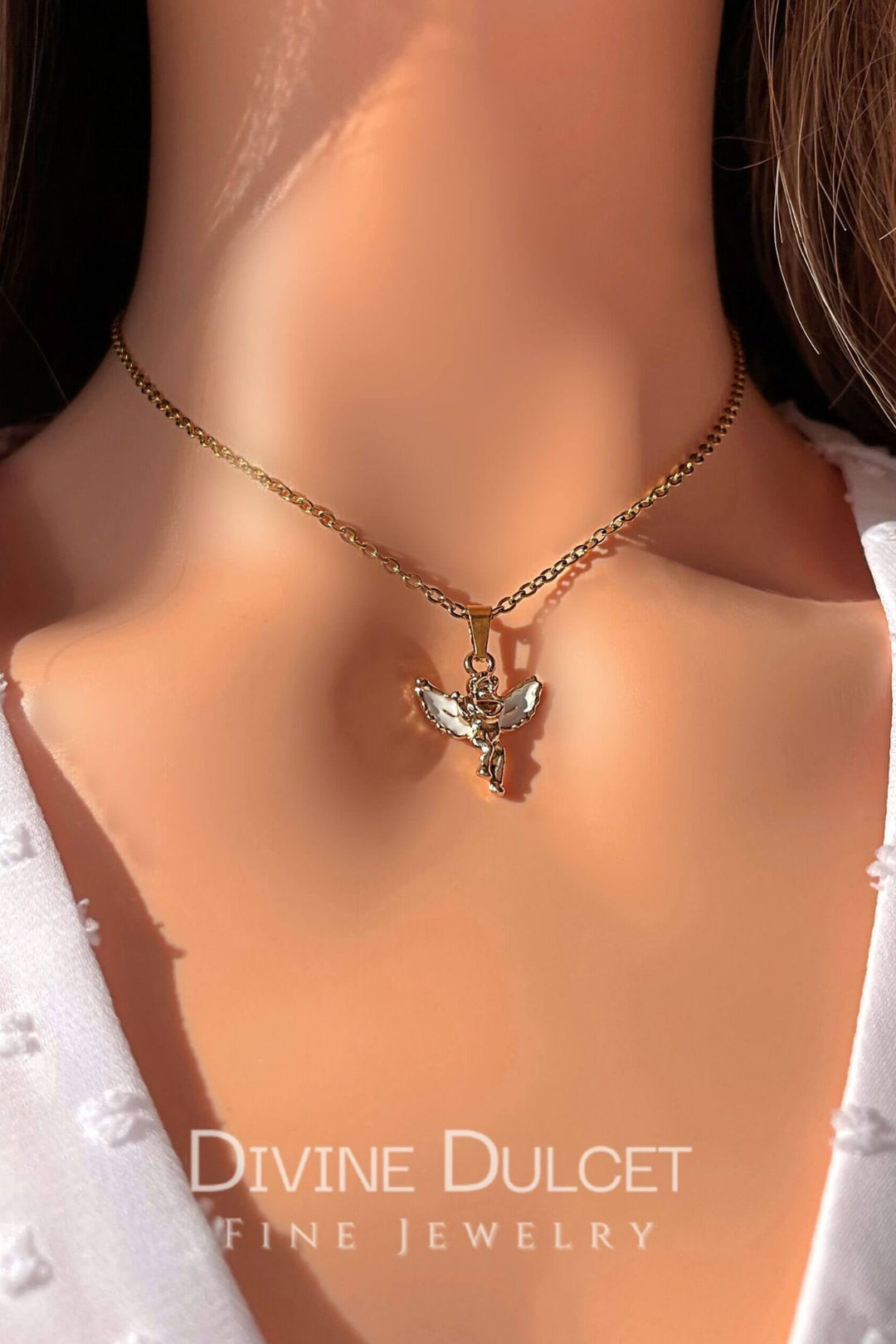 Angel 24K Gold Plated Pendant Necklace