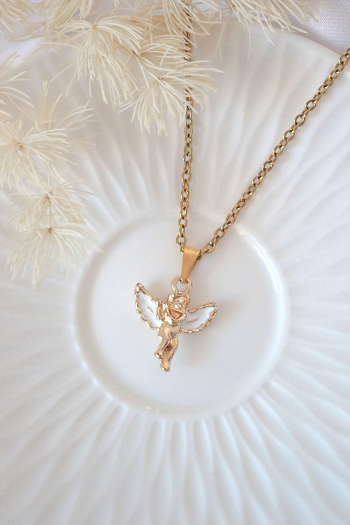 Angel 24K Gold Plated Pendant Necklace