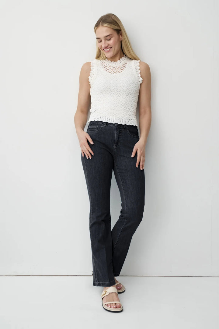 Anna Montana 1297 Black Finja Flare Fit Jeans