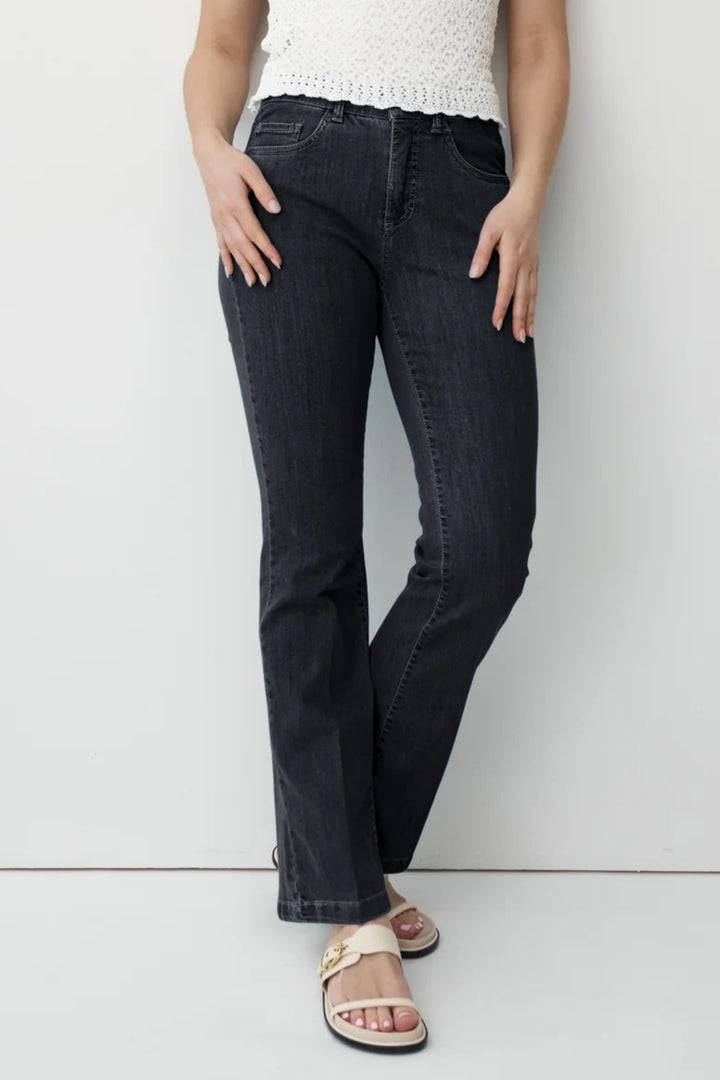 Anna Montana 1297 Black Finja Flare Fit Jeans