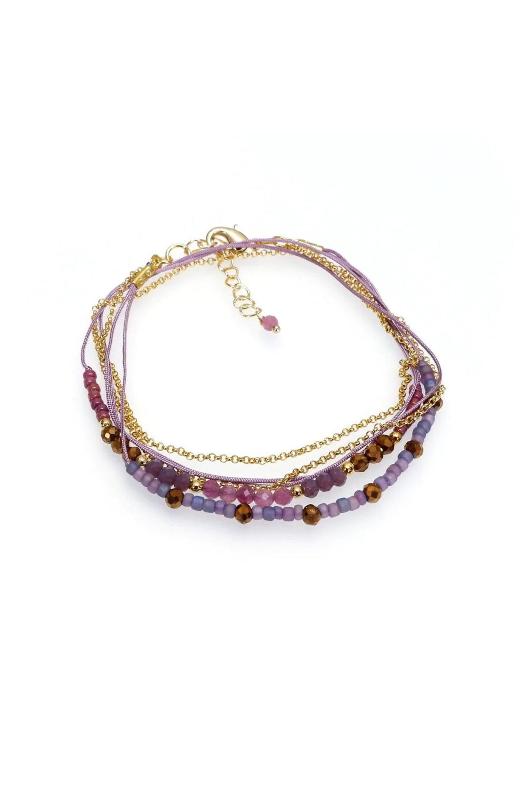 Annabella Moore LFB07-PU Purple Bead Bracelet