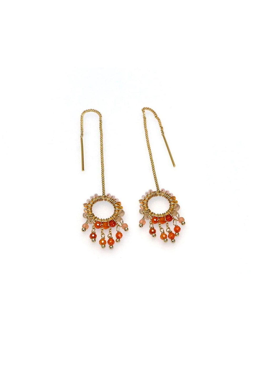 Annabella Moore LFE22-OR Orange Bead Drop Earrings