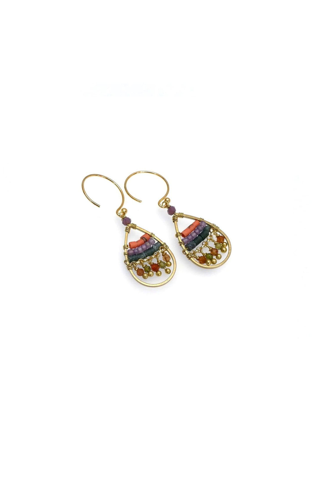 Annabella Moore LFE27-PU Purple Bead Earrings