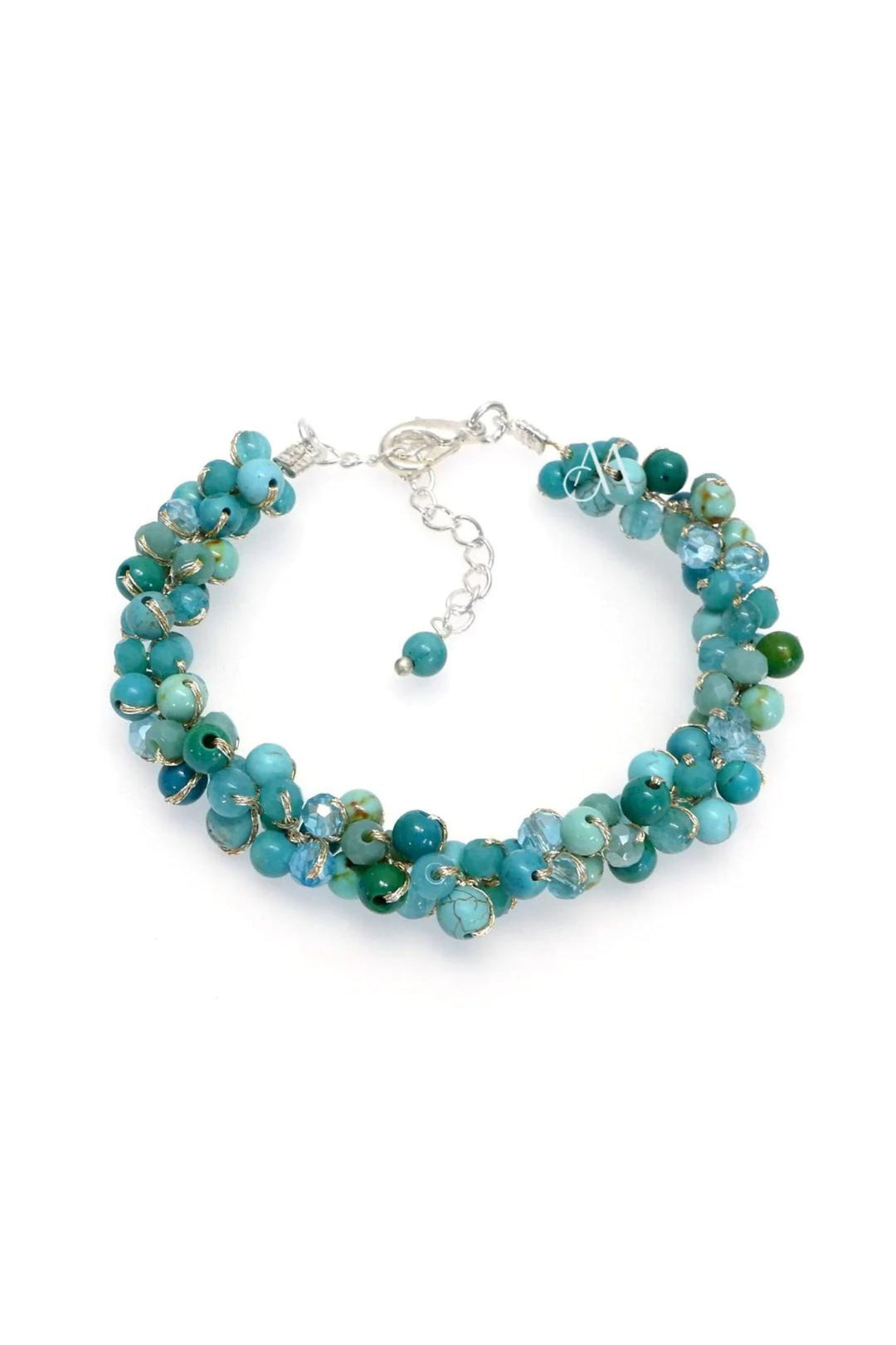 Annabella Moore SKB19-AQ Turquoise Bead Bracelet