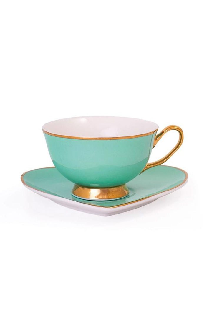 Bombay Duck Aqua Darling Heart Teacup and Saucer Set