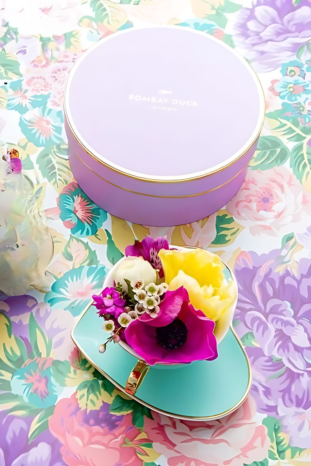 Bombay Duck Aqua Darling Heart Teacup and Saucer Set
