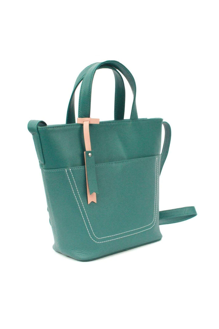 Aqua Leather Nadia Handbag