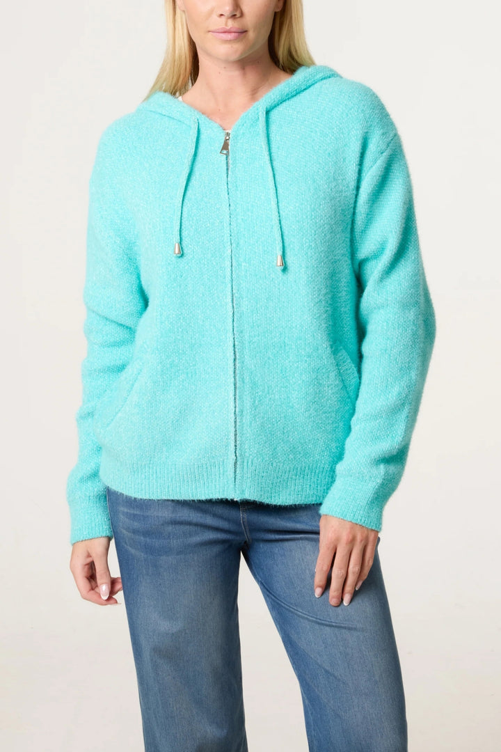 Aqua Super Cosy Zip Cardi Hoodie