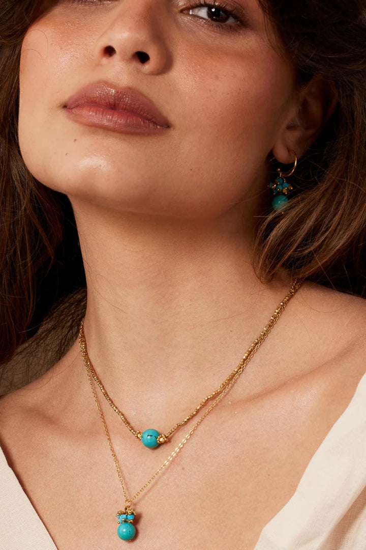 Ashiana Amazonite Bluebell Coker Necklace