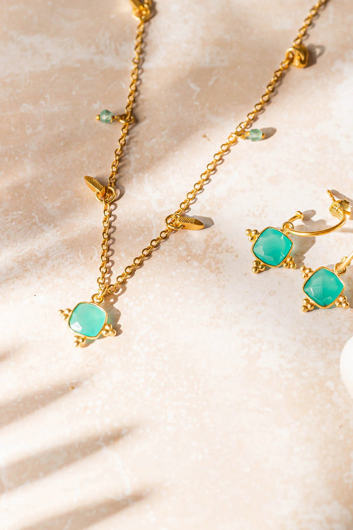 Ashiana Asia Aqua Chalcedony Gemstone Necklace