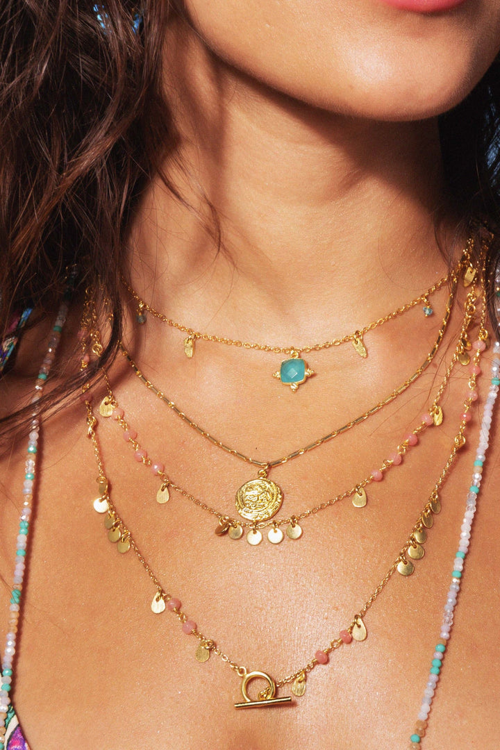 Ashiana Asia Aqua Chalcedony Gemstone Necklace