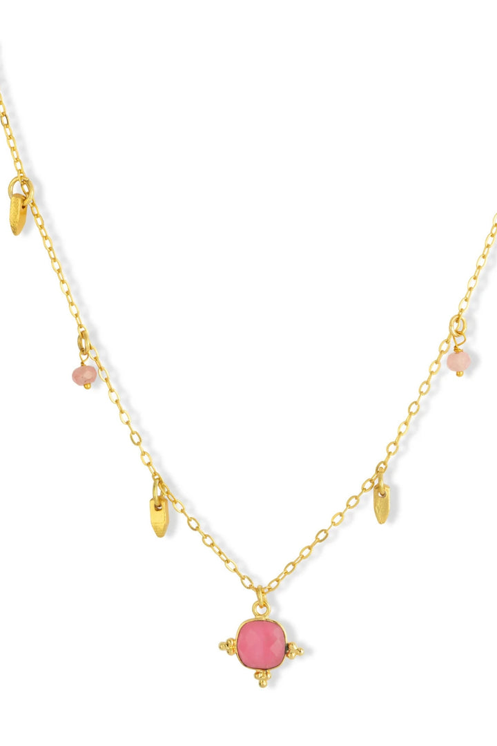 Ashiana Asia Pink Jade Gemstone Necklace
