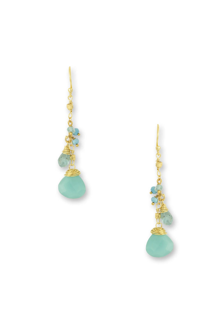 Ashiana Dana Aqua Chalcedony Gemstone Earings