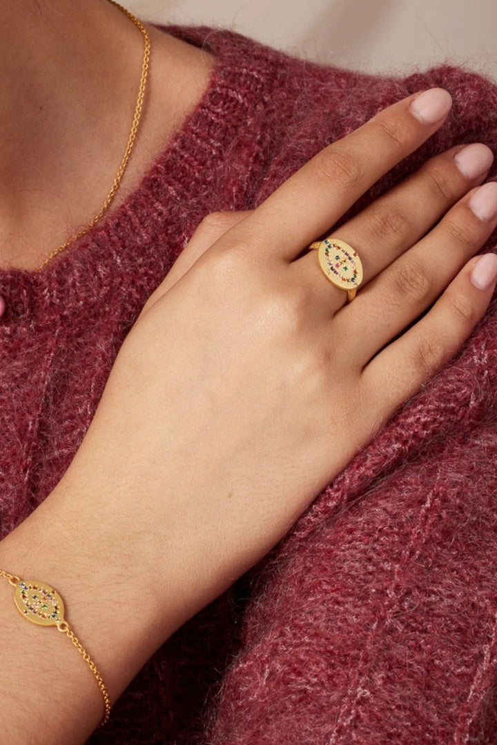 Ashiana Demi Gold Plated Signet Ring