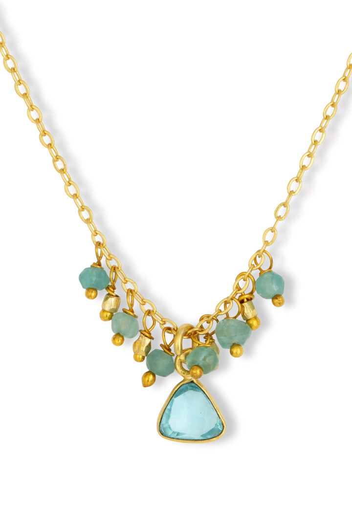 Ashiana Lacey Aqua Chalcedony Gemstone Necklace