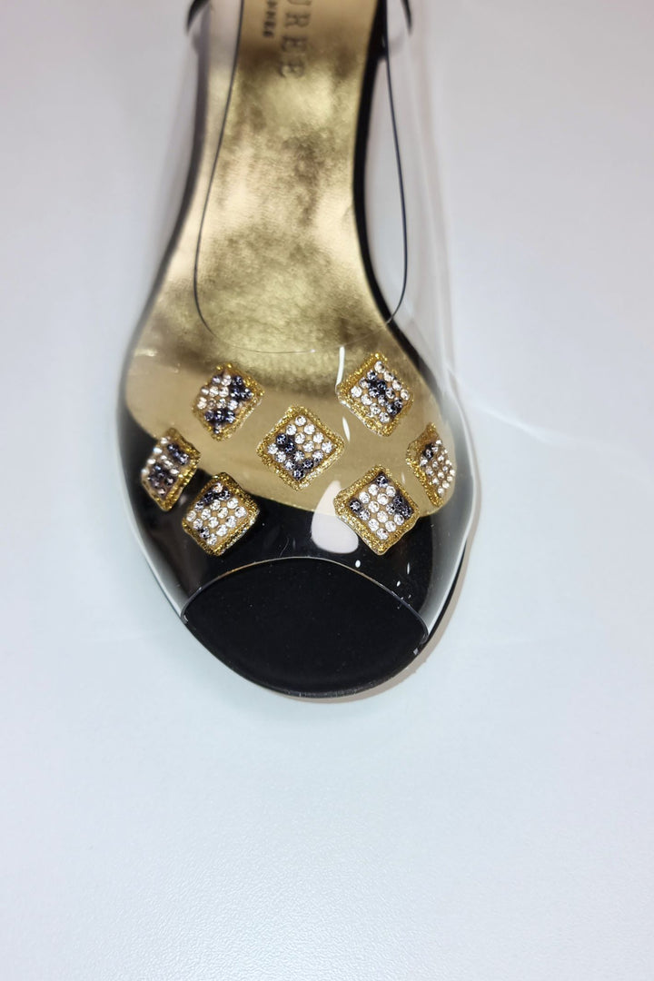 Azuree Medan Velvet 30D Noir Deco Leo Shoes