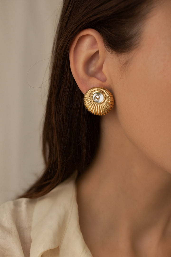 Vetra Luxe 18k Gold Plated Statement Earrings