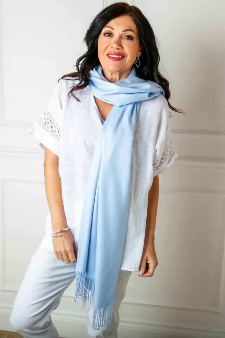 Baby Blue Super Soft Cashmere Mix Pashmina