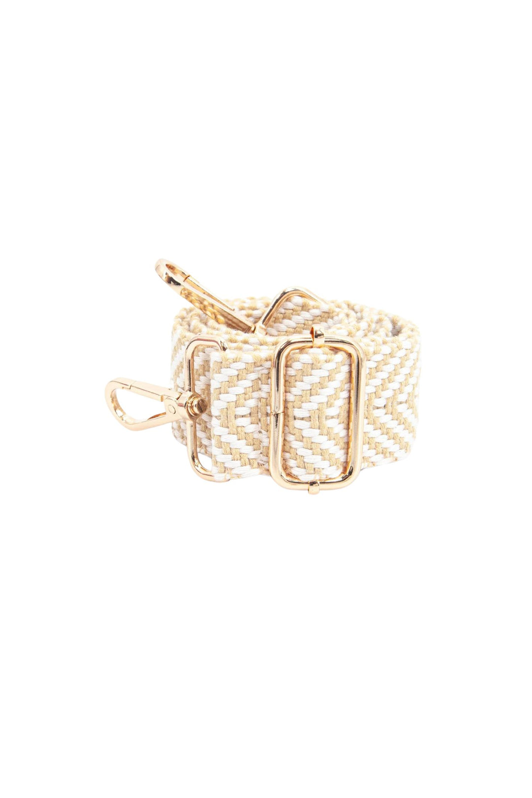 Beige Chevron Print Woven Bag Strap