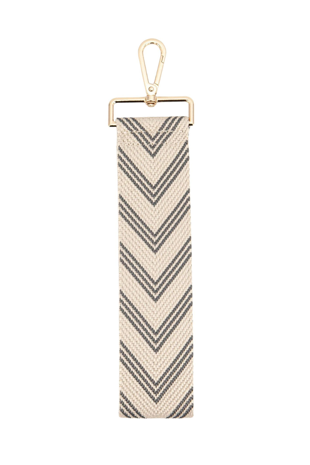 Beige & Grey Two Tone Chevron Print Wrist Strap