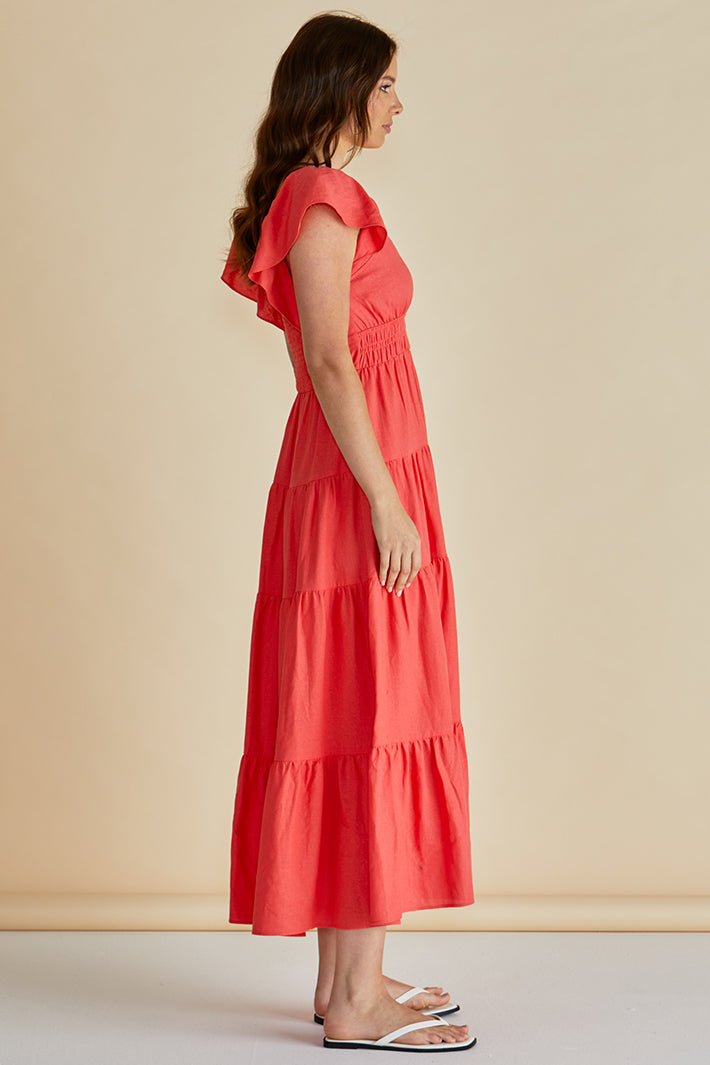 Betty Basics BB8514 Sadie Coral Red Dress