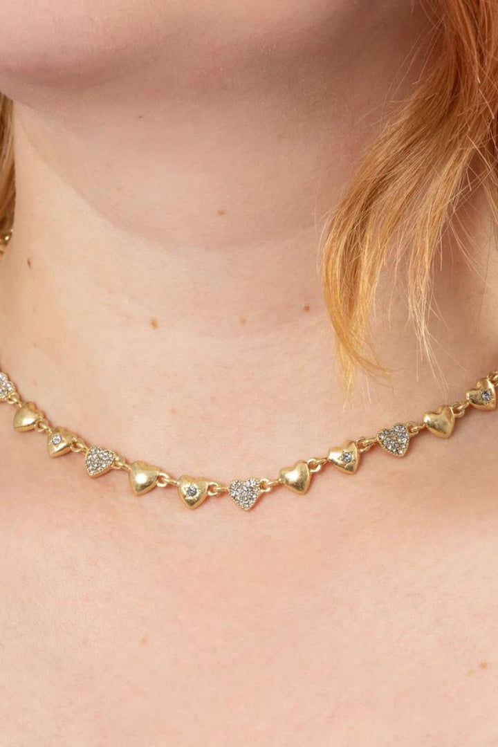 Bibi Bijoux Gold Jewel Embellished Heart Necklace