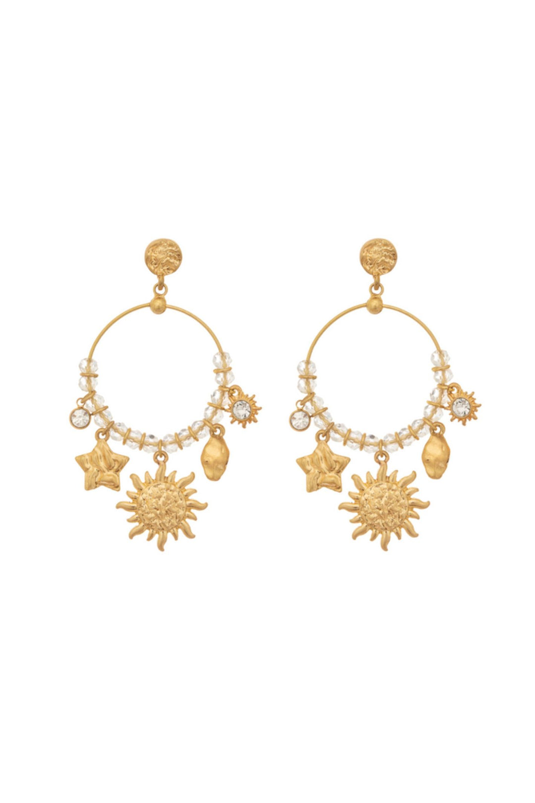 Bibi Bijoux Gold Solar Flair Hoop Earrings