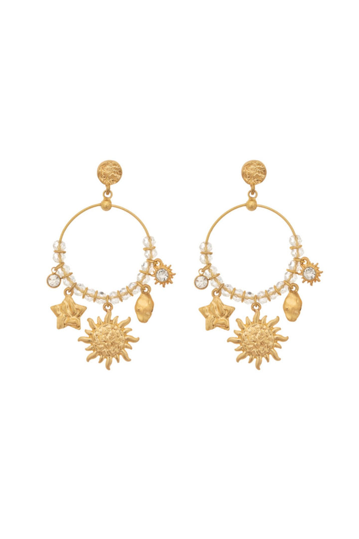 Bibi Bijoux Gold Solar Flair Hoop Earrings