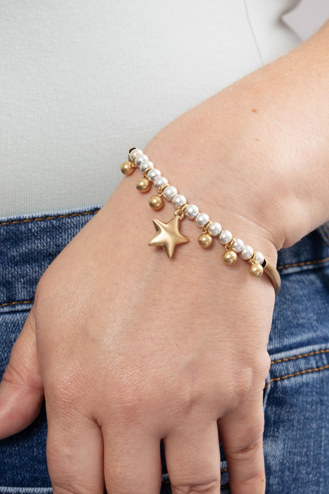 Bibi Bijoux Gold & Silver Bead Star Bracelet