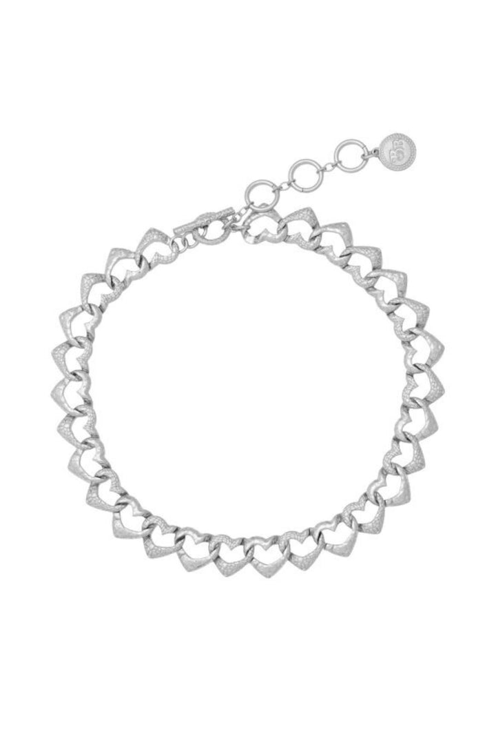 Bibi Bijoux Silver Hearts All Around Chain Necklace
