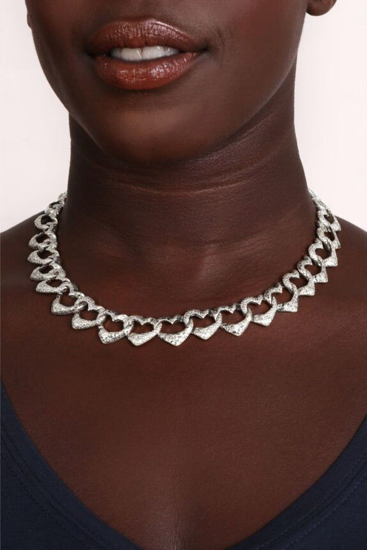 Bibi Bijoux Silver Hearts All Around Chain Necklace