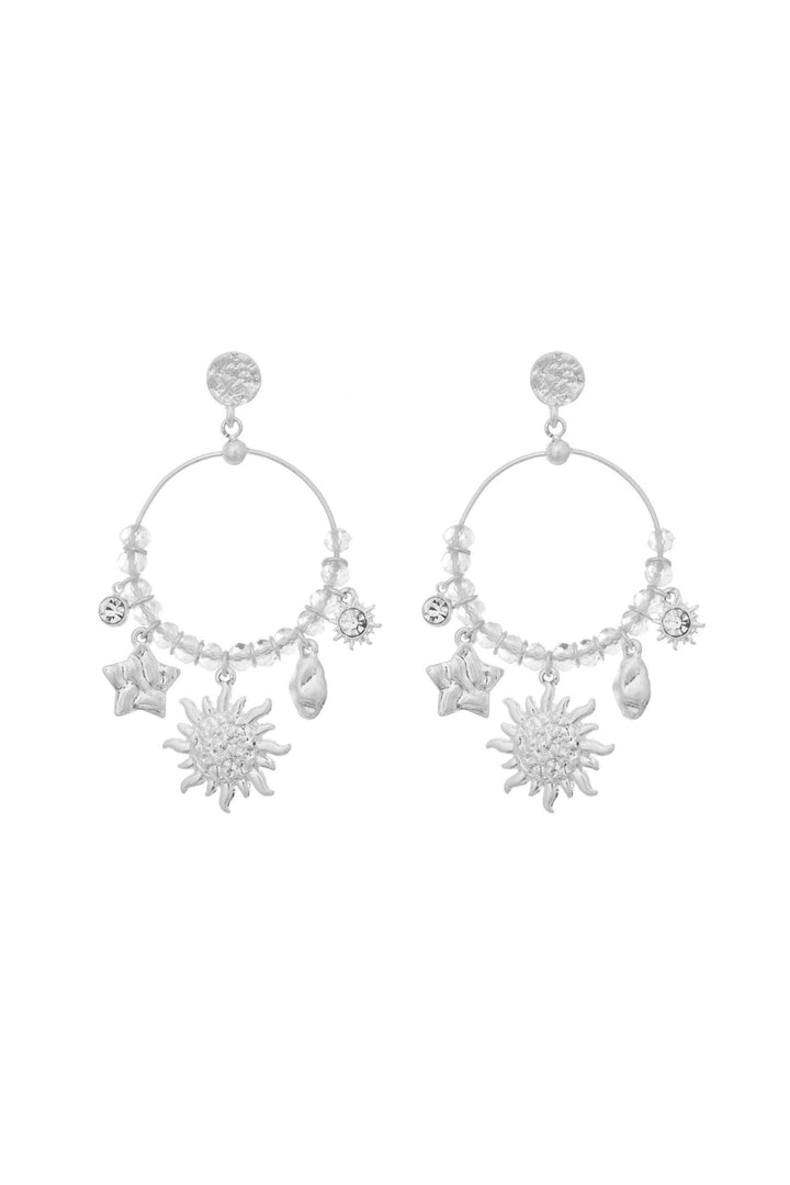 Bibi Bijoux Silver Solar Flair Hoop Earrings