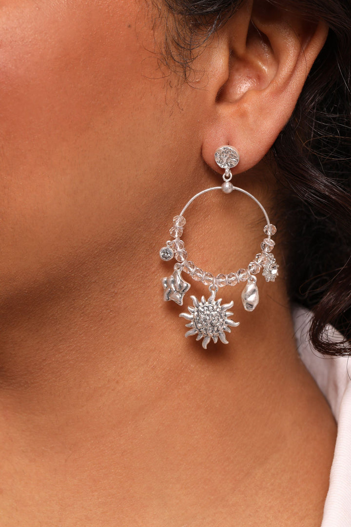 Bibi Bijoux Silver Solar Flair Hoop Earrings