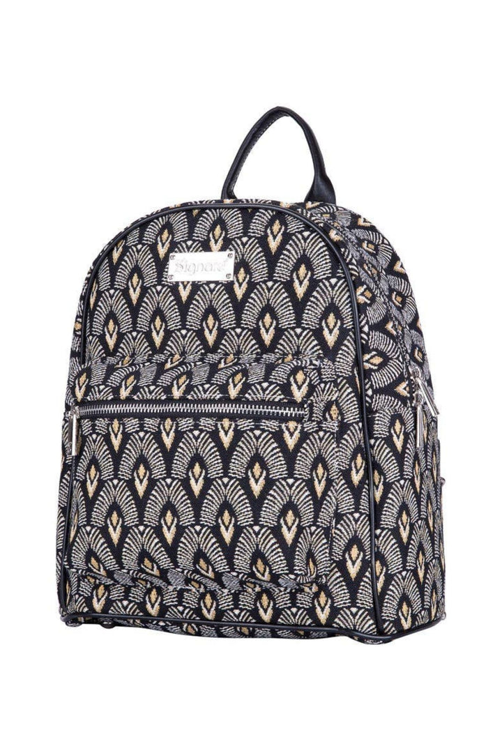 Black Metallic Art Deco Luxor Daypack