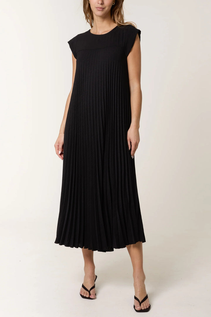Black Pleated Dress One Size