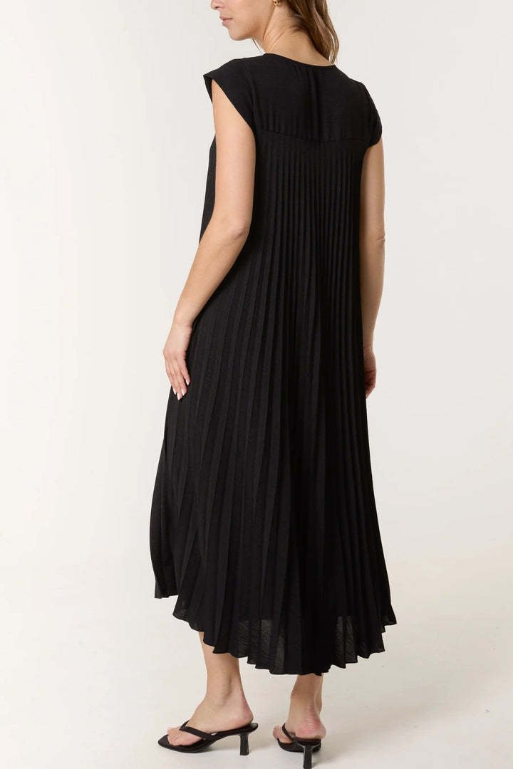 Black Pleated Dress One Size