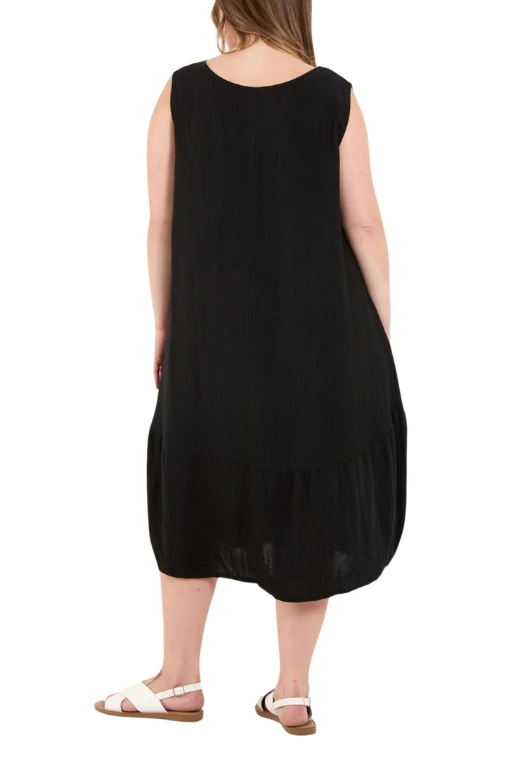 Black Sleeveless Cocoon Dress