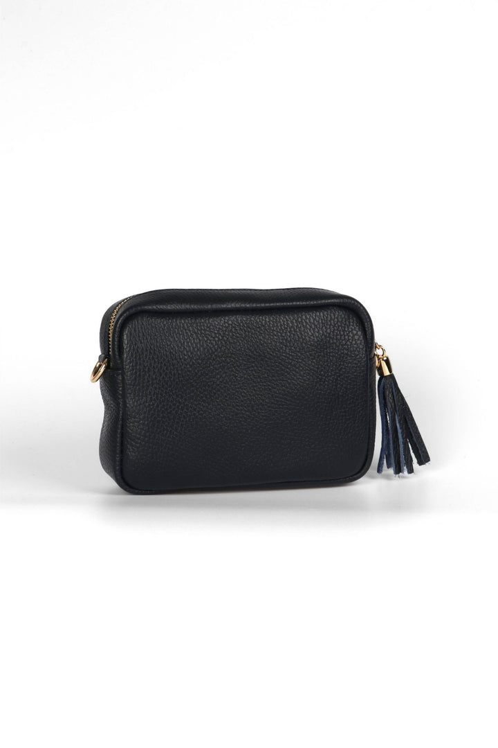 Black Small Leather Crossbody Camera Bag