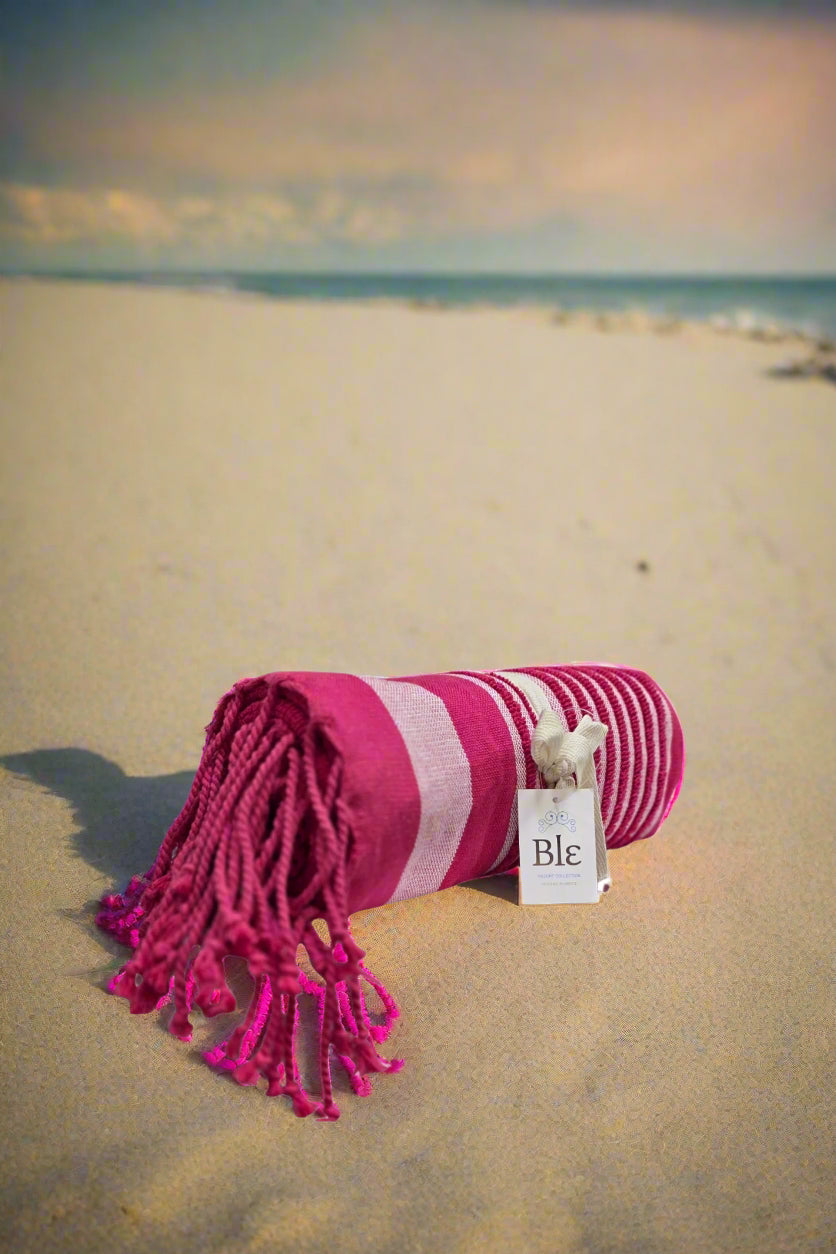 Ble Greek Resort Collection Pink Beach Towel Blanket